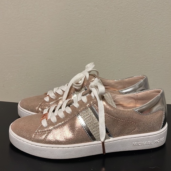 MICHAEL KORS Keaton Stripe Sneaker Rose Gold - Picture 2 of 5